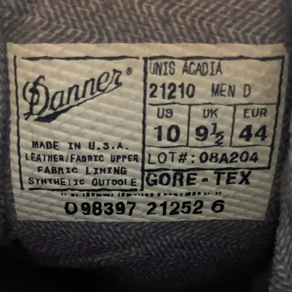 Danner Acadia boots 8" tactical black leather canvas lace up men's size 10 - Picture 8 of 8